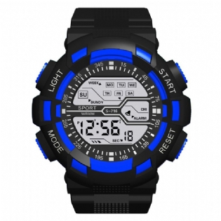 Mode Farverigt Natlys Mænd Vækkeur Uge Display Sport Digital Watch