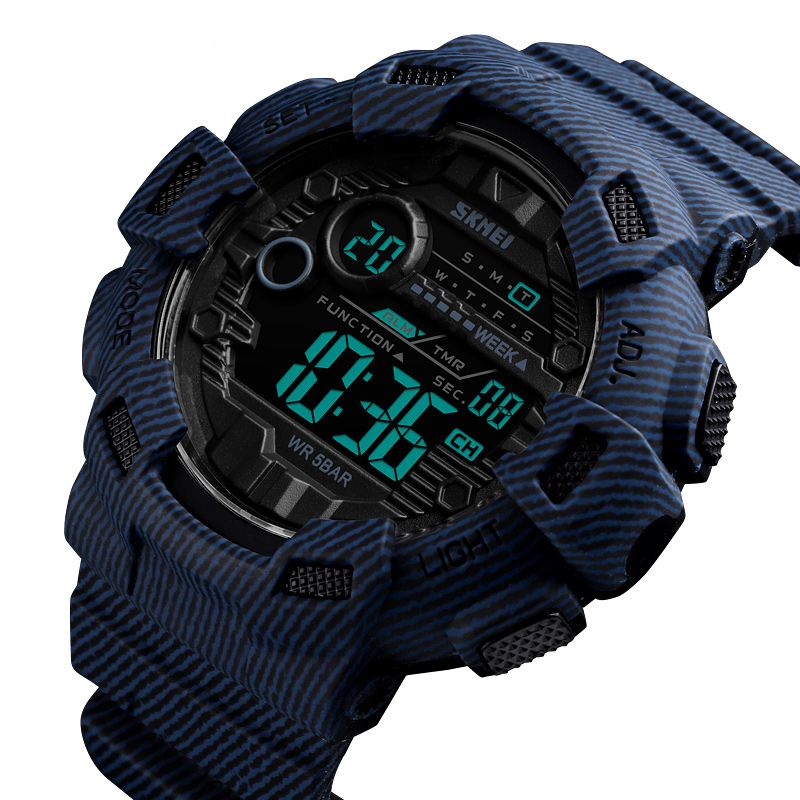 Uge Display Alarm Cowboy Vandtæt Sports Mænd Digital Watch