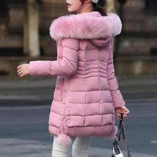 Faux Fur Parkas Kvinder Dunjakke Vinterjakke Kvinder Tykt Snetøj Vinterfrakke Dametøj Kvinde Jakker Parkas