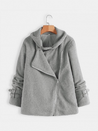Solide Tykke Frakker Med Fleece-drejekrave