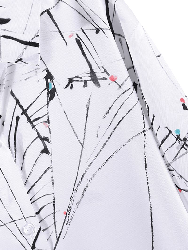 Kvinder Blomsterprint Turn-down Krave Uregelmæssig Hem Button Bluse
