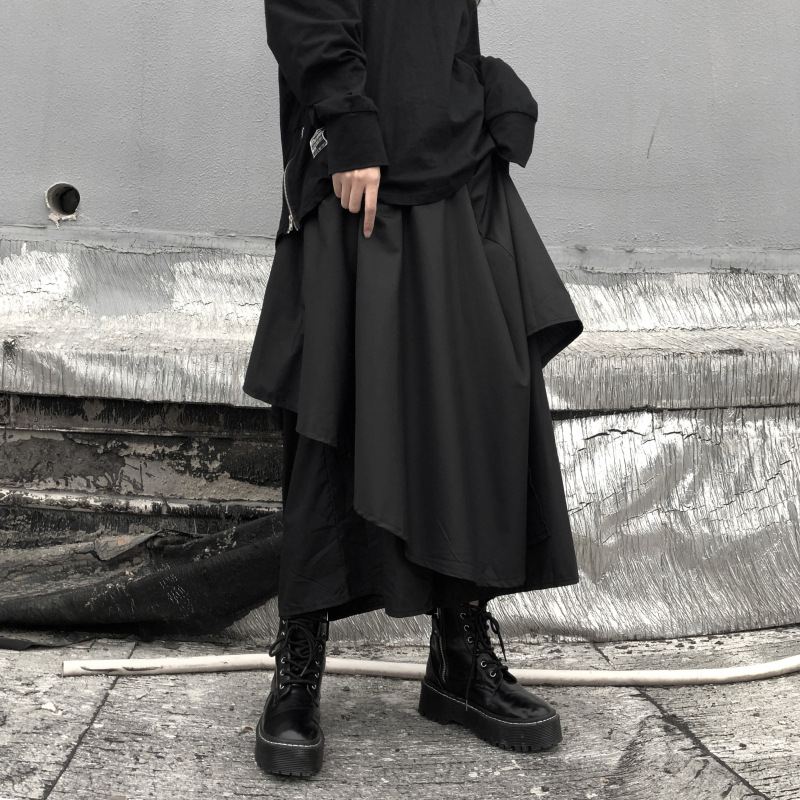 Wide-leg Hakama Løs Damenederdel Med Uregelmæssige Niveauer