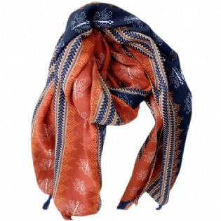 Etnisk Stil Tørklæde Overdimensioneret Solcreme Sjal Til Dobbelt Brug Alsidigt