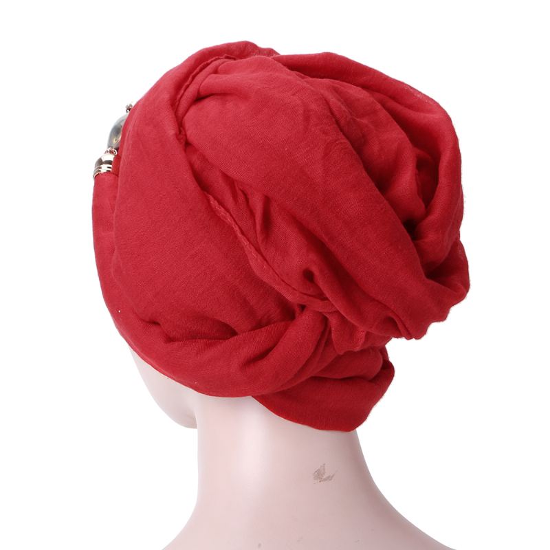 Kvinder Blonde Sjaler Islamisk Hijab Langt Tørklæde Hovedbeklædning Turban Cap