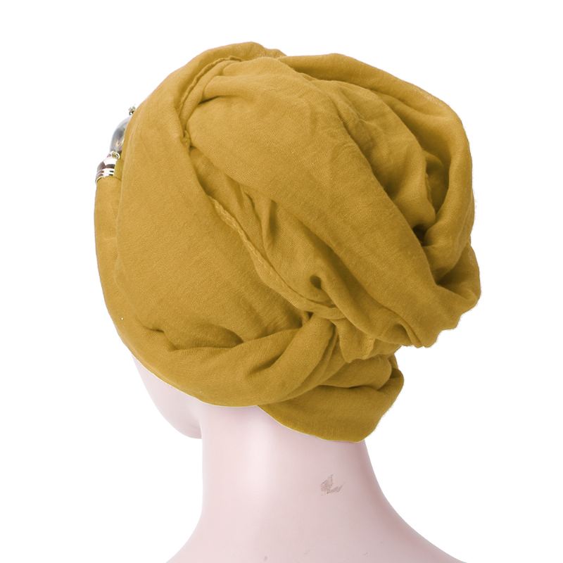 Kvinder Blonde Sjaler Islamisk Hijab Langt Tørklæde Hovedbeklædning Turban Cap