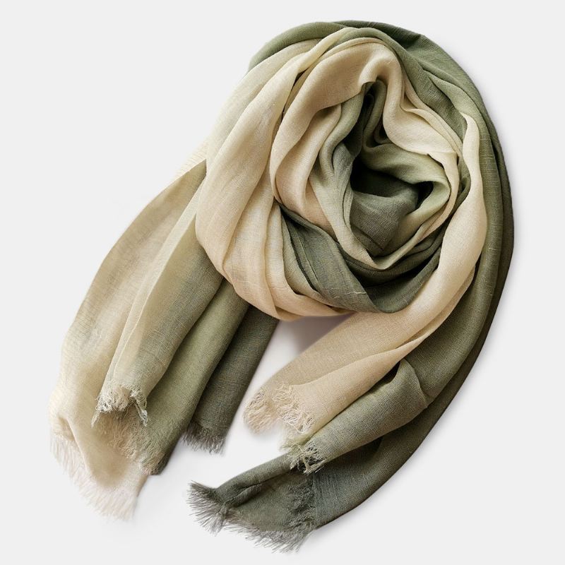 Kvinder Bomuld Gradient Kontrast Farve Damer Casual Elegant Vinter Efterår Holder Varmen Nakkebeskyttelse Multi-purpose Tørklæde Sjal