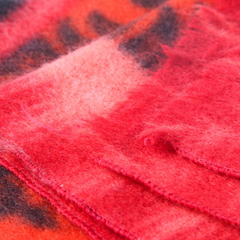 Kvinder Geometrisk Syning Mønster Kunstigt Cashmere Sjal Efterår Vinter Varmt Langt Tørklæde Med Dobbelt Anvendelse