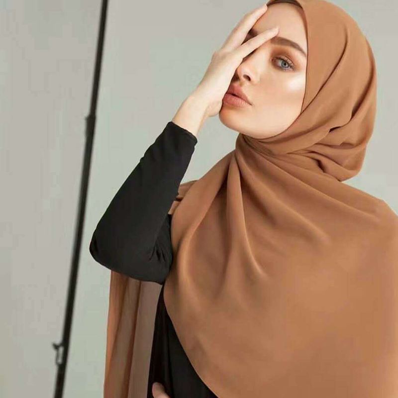 Kvinder Monokrom Etnisk Perle Chiffon Boble Håndklæde Pandebånd Hijab Tørklæde Arabisk Sjal Turban Hat