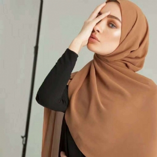 Kvinder Monokrom Etnisk Perle Chiffon Boble Håndklæde Pandebånd Hijab Tørklæde Arabisk Sjal Turban Hat