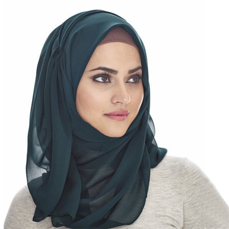 Kvinder Monokrom Etnisk Perle Chiffon Boble Håndklæde Pandebånd Hijab Tørklæde Arabisk Sjal Turban Hat