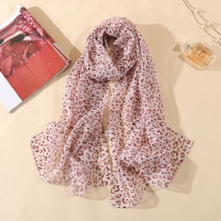 Leopard Chiffon Tørklæde Tyndt Sjal Til Kvinder