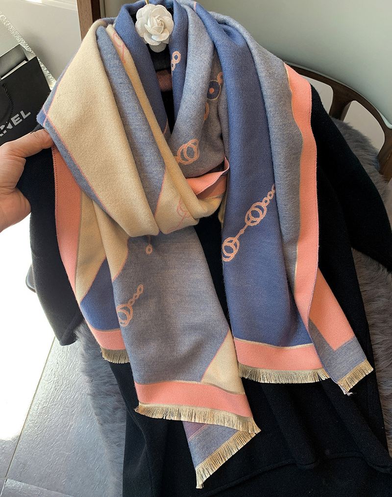 Mode Cashmere Dobbeltsidet Fortykket Dametørklæde