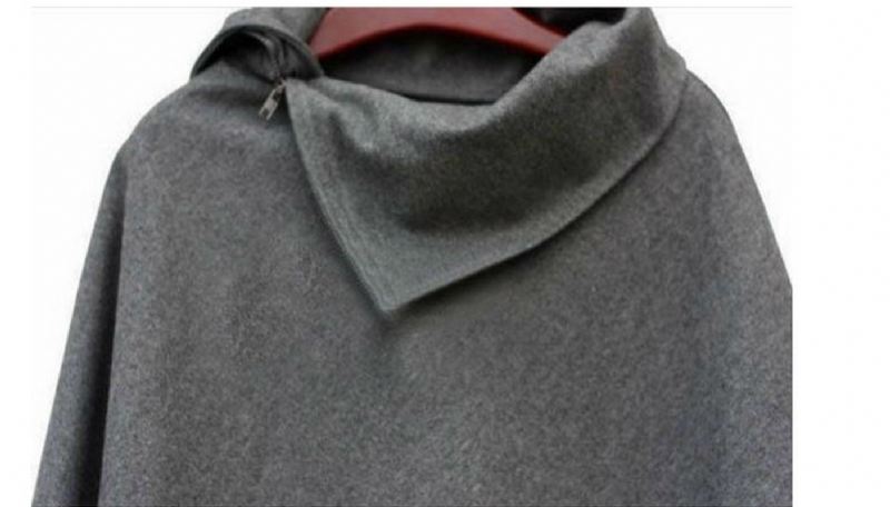 Modekrave Løs Uregelmæssig Hem Cape Coat Sjal