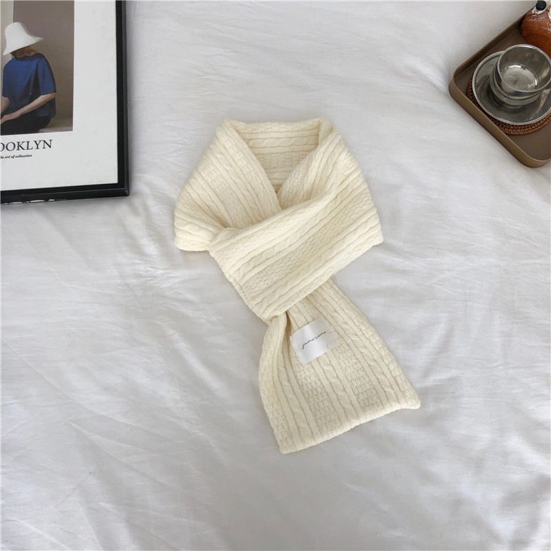 Pure Color Cashmere Strikket Fortykket Kors Varmt Tørklæde