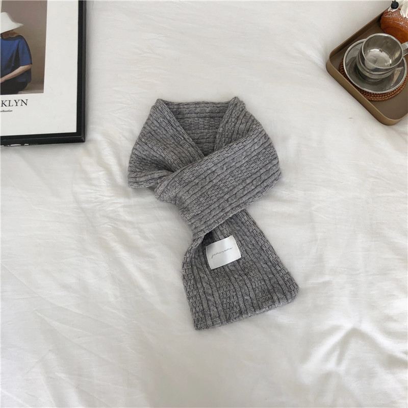 Pure Color Cashmere Strikket Fortykket Kors Varmt Tørklæde