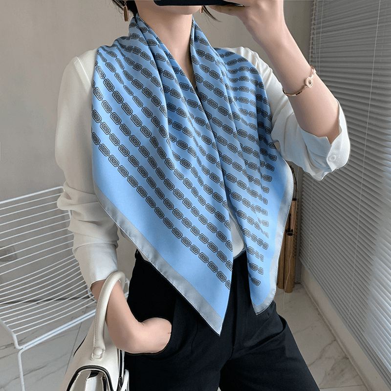 Retro Dames Simple All-match Western Mode Temperament Twill Tørklæde