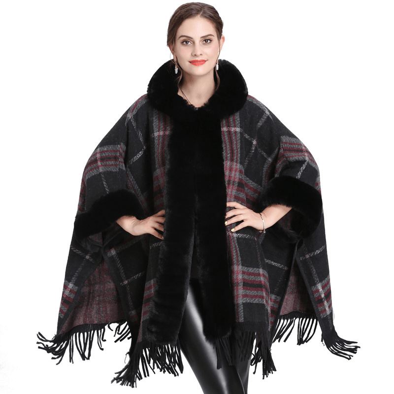 Strikket Cardigan Kappe Sjal