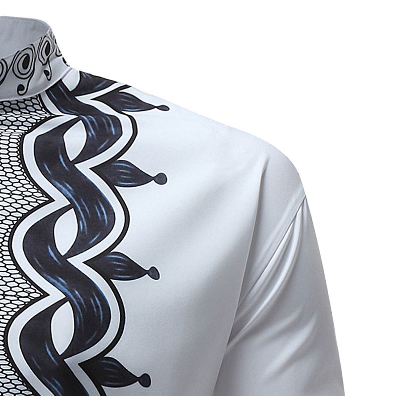 Afslappede T-shirts Til Mænd I Afrikansk Stil Med Løst Tryk