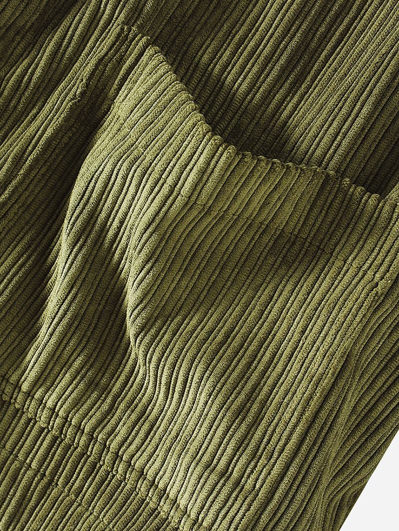 Design Mænd Corduroy Multi Lommer Langærmede Vintage Skjorter Jakke
