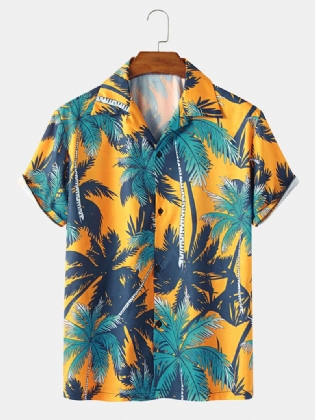 Hawaii-skjorter Med Holiday Coconut Tree Med Tryk Til Mænd
