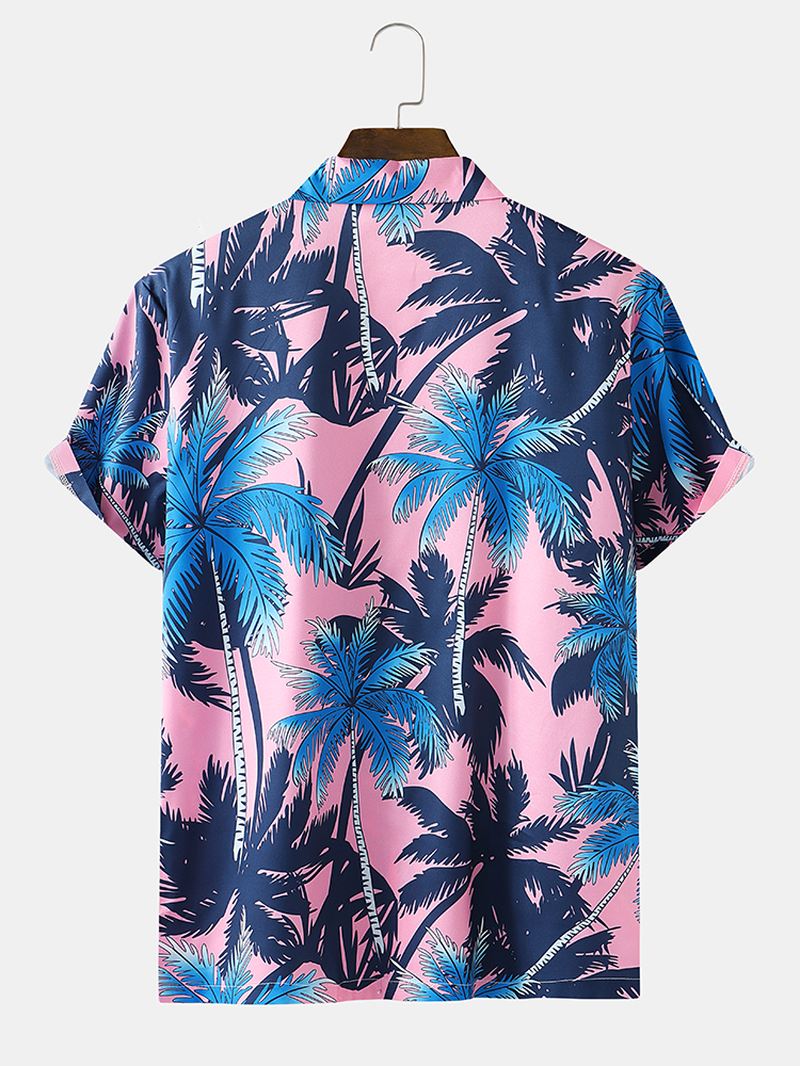 Hawaii-skjorter Med Holiday Coconut Tree Med Tryk Til Mænd