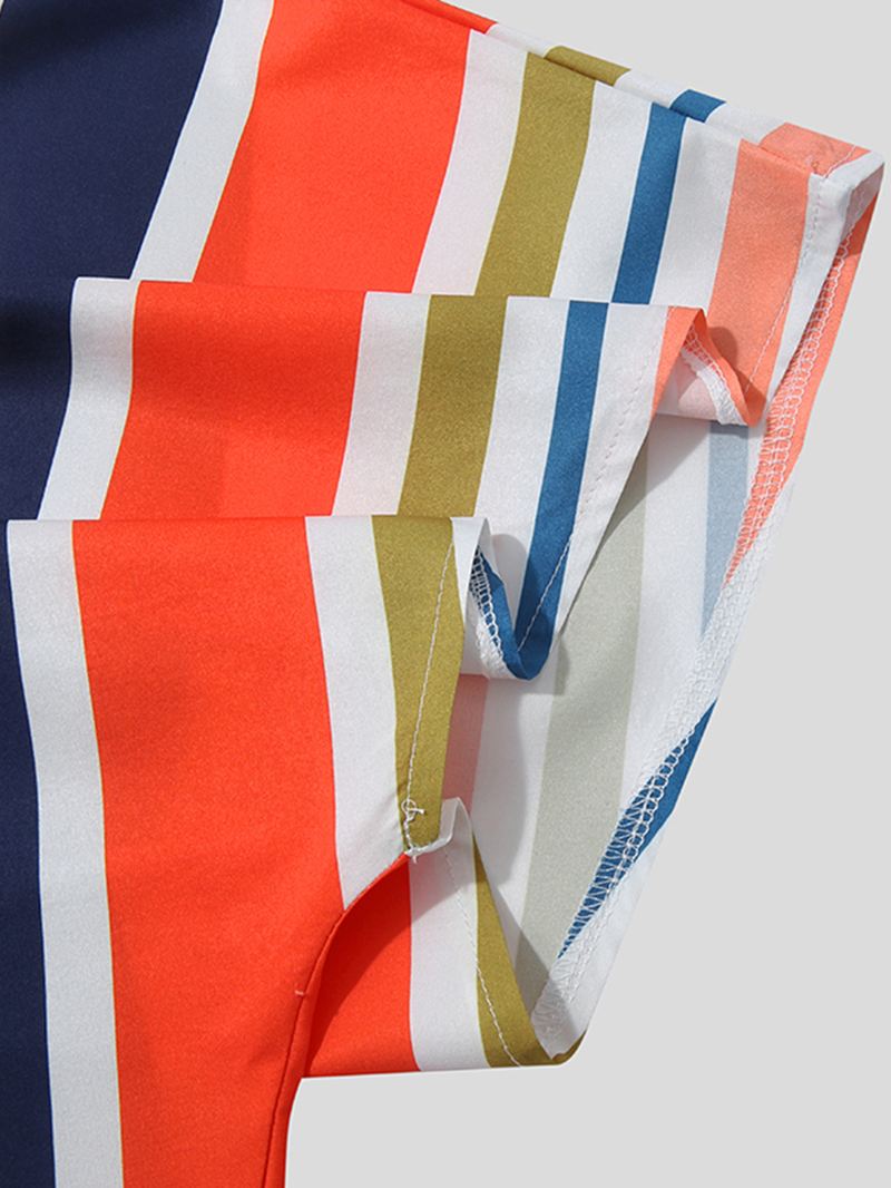 Herre Casual V-hals Stribet Løs Kaftan