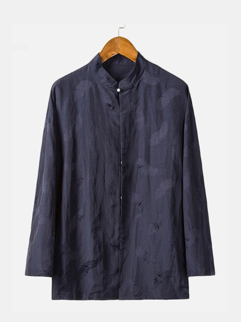 Herre Jacquard Weave Design Casual Skjorter