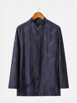 Herre Jacquard Weave Design Casual Skjorter