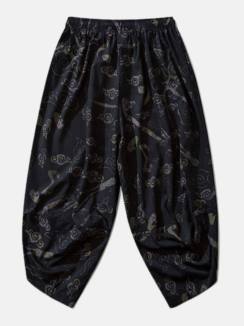 Herre Kimono Etnisk Stil Loong Gragon Med Tryk Elastisk Talje To Stykke Outfits