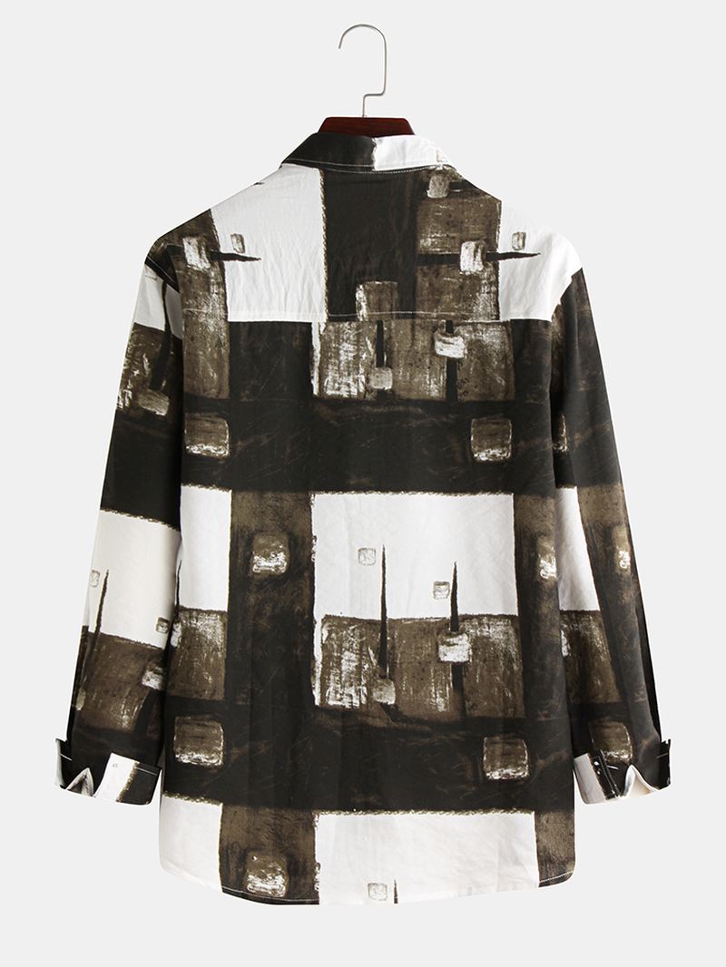 Herre Nye Plaid Langærmede Trendy Mode Løse Afslappede Vilde Skjorter