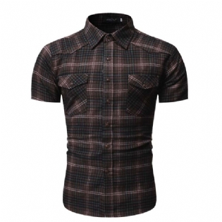 Herre Plaidskjorte Casual Style Plus Størrelse