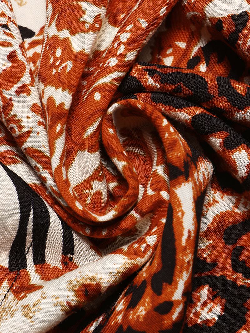 Mænd Leopardprint Kortærmede Feriefest Afslappede Skjorter