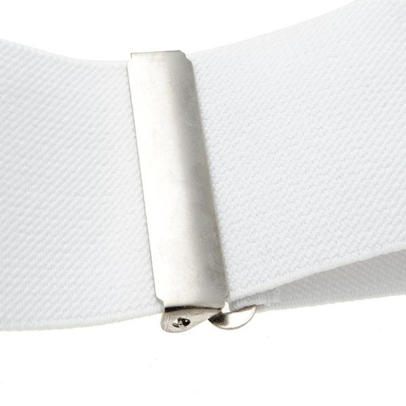 Herre Terylene 4 Clips Højstrækbare Elastiske Sorte Hvide Seler