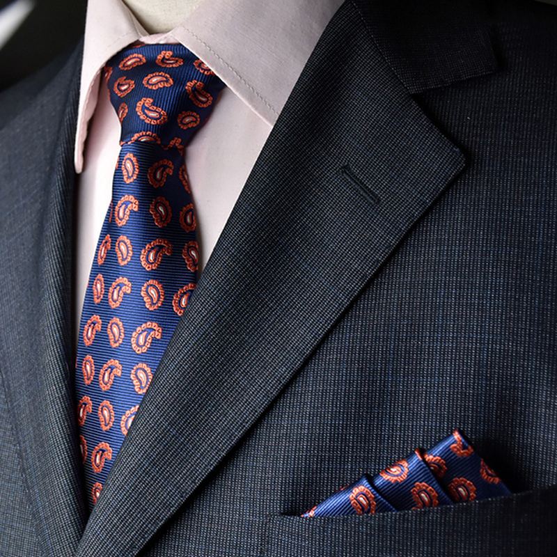 Mænd Slips Og Lomme Håndklæde Suit Business Formelle Jacquard Slips