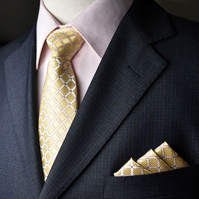 Mænd Slips Og Lomme Håndklæde Suit Business Formelle Jacquard Slips