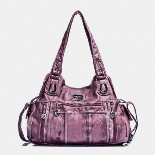 Angel Kiss Kvinder Pu-læder Multi-carry Ensfarvet Crossbody-taske Skuldertaske Tote Håndtaske