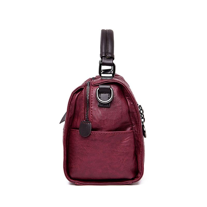 Kvinder Blødt Læder Crossbody Taske Syning Fritid Håndtaske
