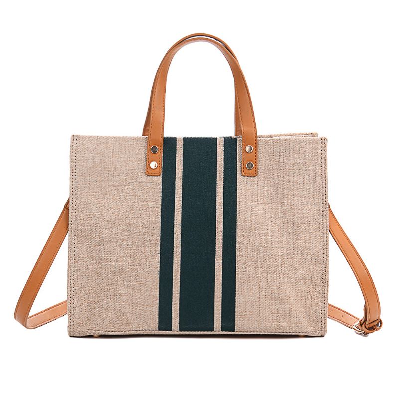 Kvinder Linned Fritid Stor Kapacitet Håndtaske Crossbody Taske