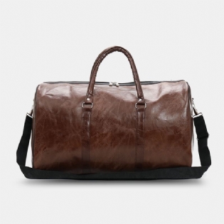 Kvinder & Mænd Læder Retro Håndtaske Med Stor Kapacitet Business Bagagetaske Skuldertaske Crossbody-taske