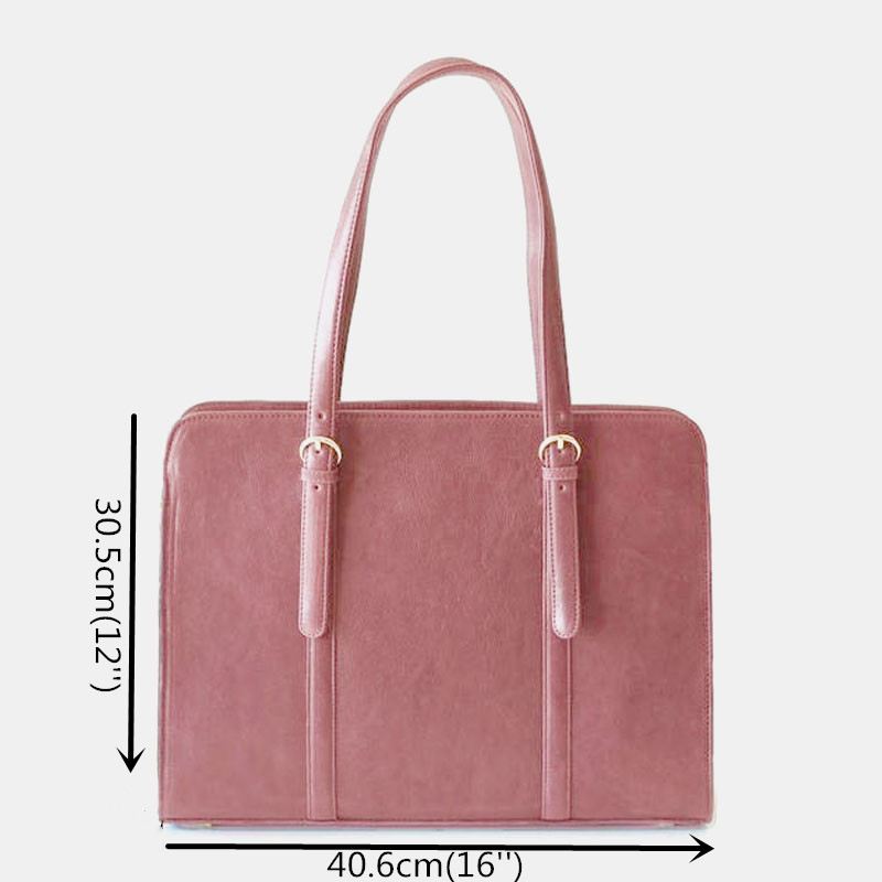 Kvinder Pu-læder Stor Kapacitet Multi-pocket Casual Business Cabriolet Tote Håndtaske Crossbody Taske