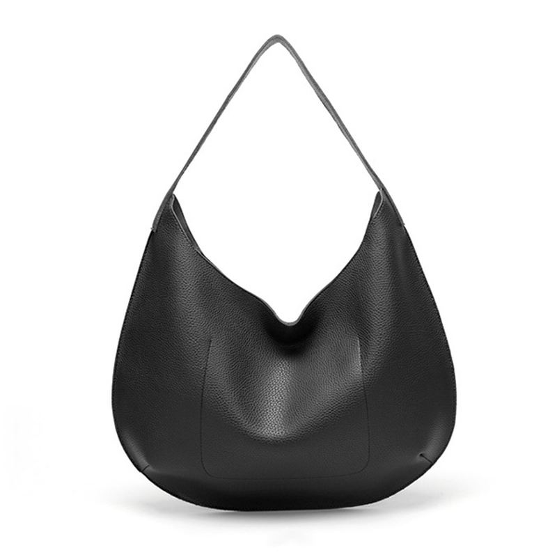 Kvinder Simple Faux Leather Tote Bag Håndtaske Skuldertaske