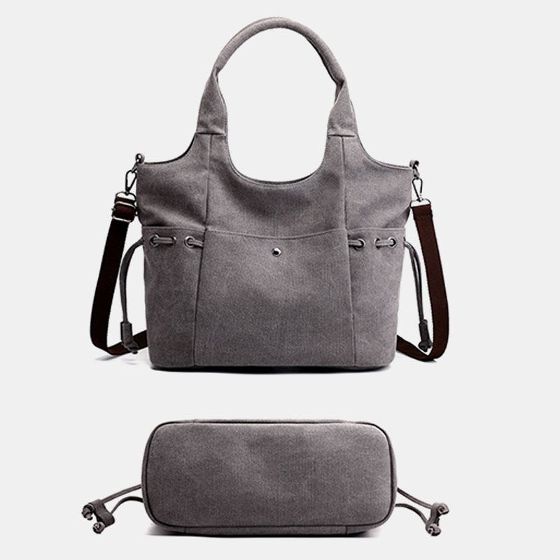 Kvinder Stor Kapacitet Lærred Håndtaske Skuldertaske Crossbody Taske Til Shopping Udendørs
