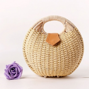 Kvinder Tote Håndtaske Sommer Strandtaske Straw Bag Rattan Bag Håndtaske
