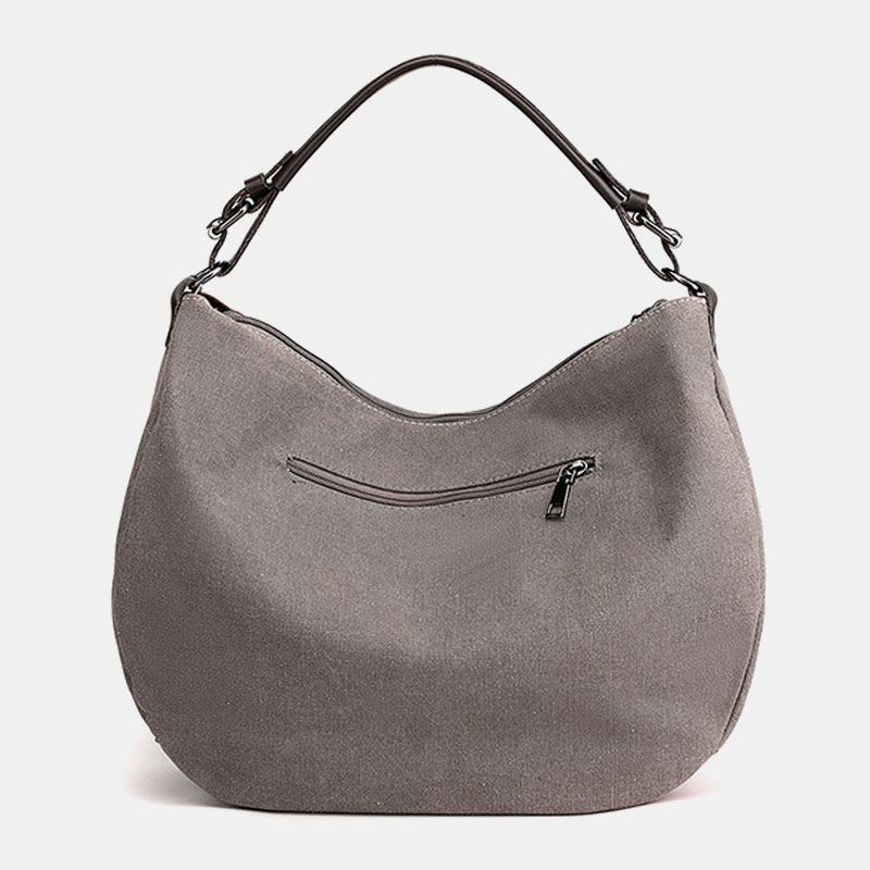 Kvinder Vintage Stor Kapacitet Farve Matchende Lærred Håndtaske Crossbody Taske Casual Skuldertaske