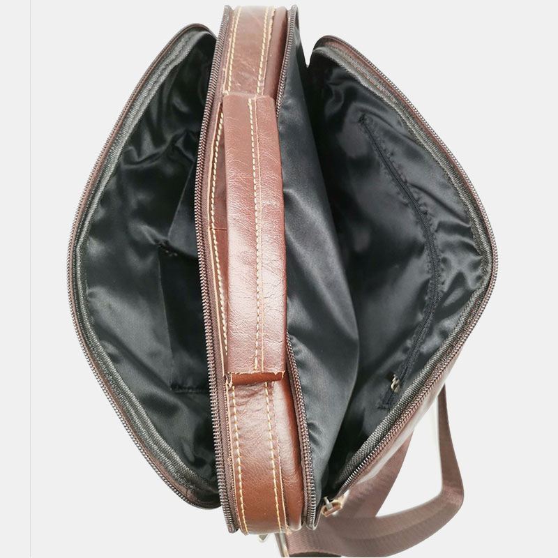 Mænd Ægte Læder Multi-pocket Håndtaske Business Taske Laptop Taske Skuldertaske