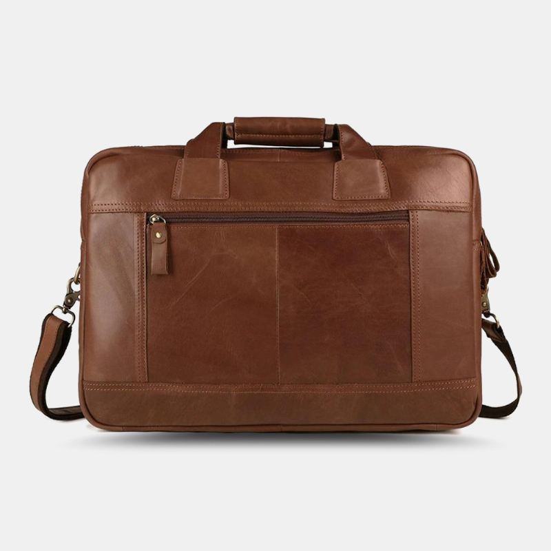 Mænd Dobbeltlags Lomme Anti-tyveri Håndtaske Retro Multi-pocket 13.3 Tommer Bærbar Taske Crossbody Skuldertasker