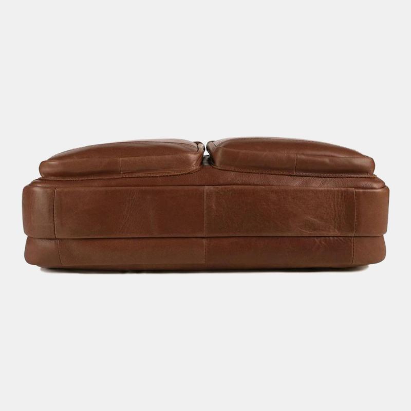 Mænd Dobbeltlags Lomme Anti-tyveri Håndtaske Retro Multi-pocket 13.3 Tommer Bærbar Taske Crossbody Skuldertasker