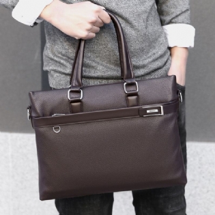 Mænd Imiteret Læder Business 15.6 Tommer Bærbar Taske Dokumentmapper Håndtaske Crossbody Taske