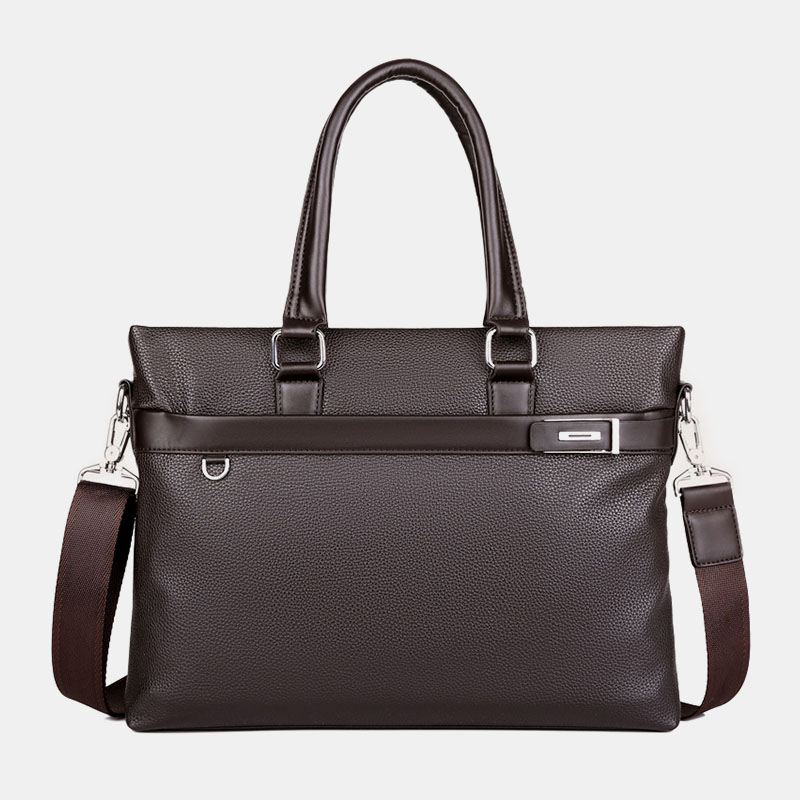 Mænd Imiteret Læder Business 15.6 Tommer Bærbar Taske Dokumentmapper Håndtaske Crossbody Taske