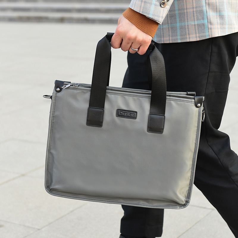 Mænd Nylon Vandtæt 14 Tommer Bærbar Taske Multi-layers Dokumentmapper Håndtaske Crossbody Taske